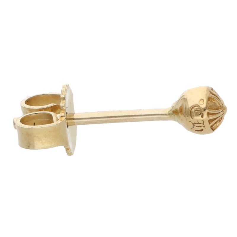 Chrome Hearts 22k Stud Crs Ball Mini Cross Gold Earrings