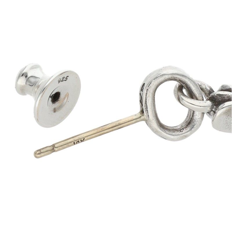 Chrome Hearts Bby Pprchn Baby Fat Drop Silver Earrings