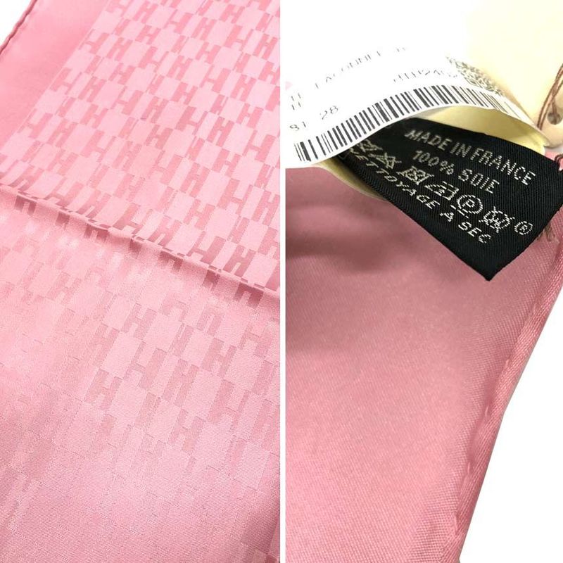 Hermes Pocket Chiff Pochette Faconnee Grand Carre Scarf Rose Pink