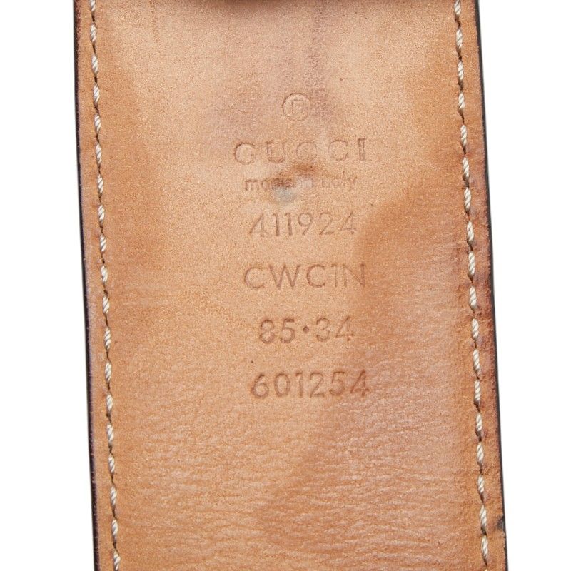 Guccissima Interlocking Belt 34 Black Leather