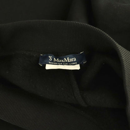 Max Mara S 'S Jogger Pants Sweatshirt Logo Embroidery Fleece Lining Black SS