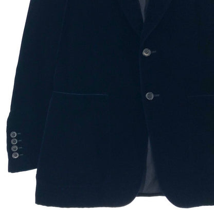 Saint Laurent Paris Eddie Era Velvet Velour Tweed Jacket 48 Dark Navy