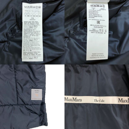 Max Mara the Cube Picasso Technical Canvas Collarless Jacket 38 Navy