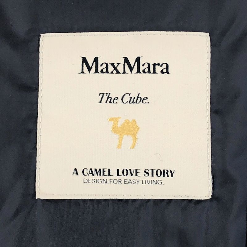 Max Mara the Cube Picasso Technical Canvas Collarless Jacket 38 Navy