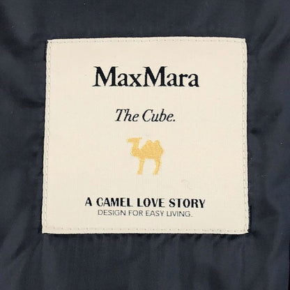 Max Mara the Cube Picasso Technical Canvas Collarless Jacket 38 Navy