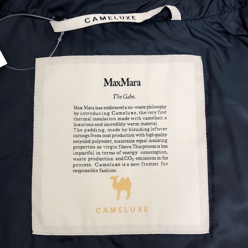 Max Mara the Cube Picasso Technical Canvas Collarless Jacket 38 Navy