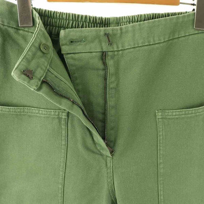 Max Mara White Tag Cotton Drill Pants Roll Up 42 Green SS