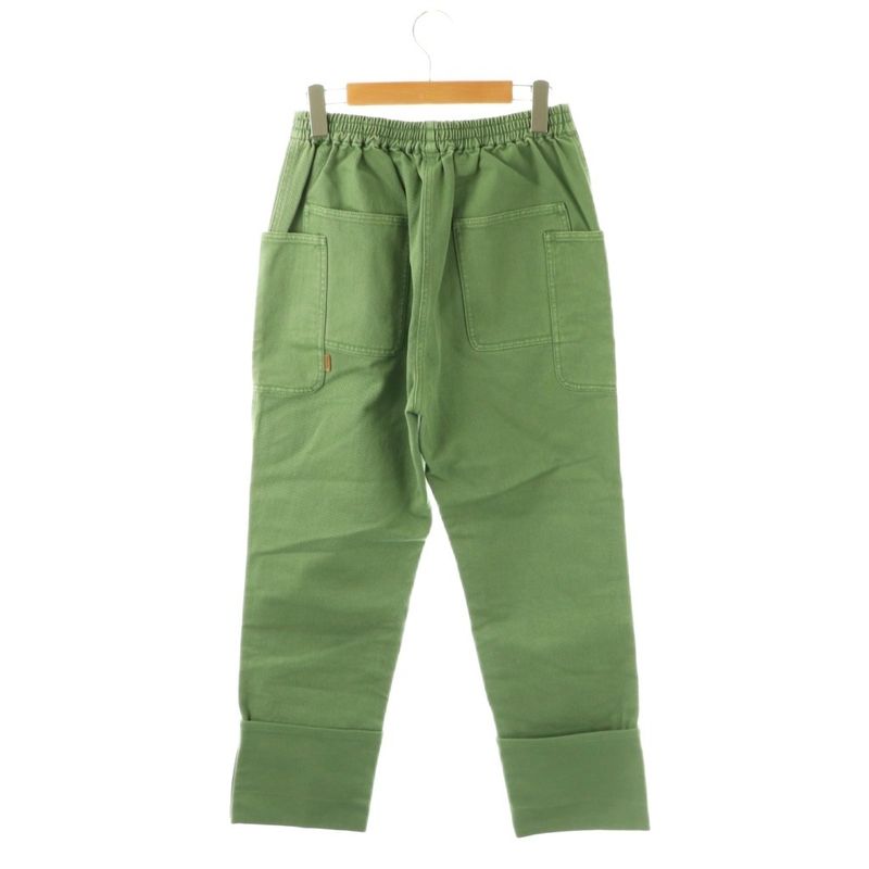 Max Mara White Tag Cotton Drill Pants Roll Up 42 Green SS
