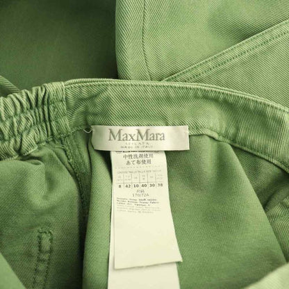 Max Mara White Tag Cotton Drill Pants Roll Up 42 Green SS