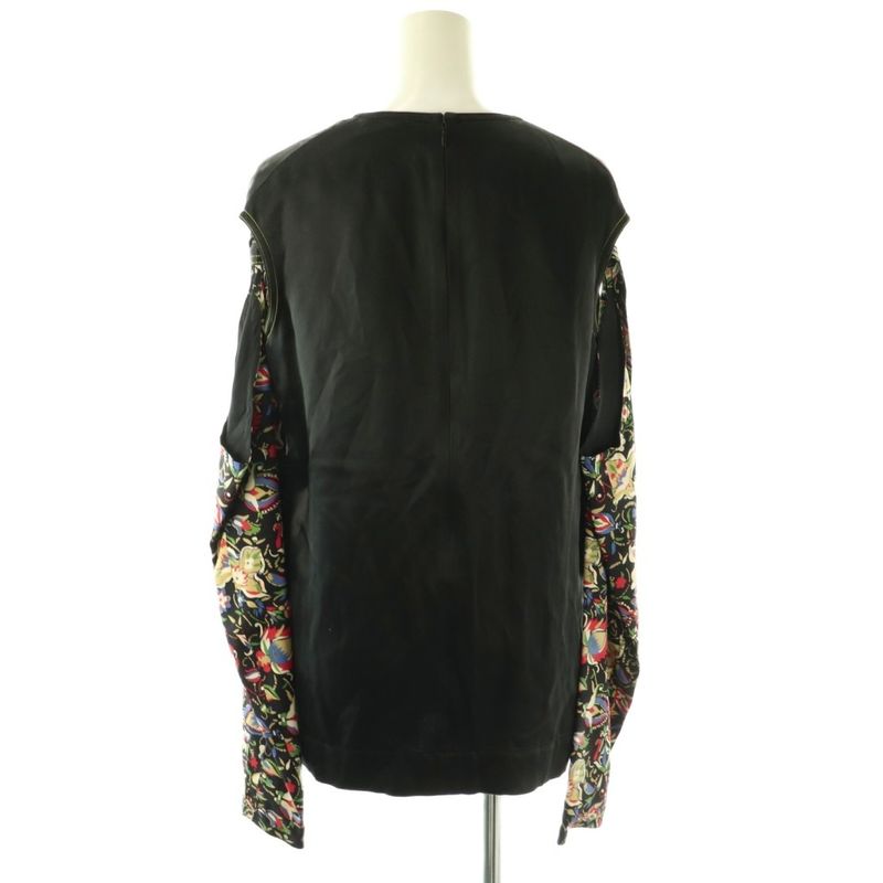 Celine Phoebe Philo Era Blouse Shirt Acetate Long Sleeve Silk Switch 36 Black SS