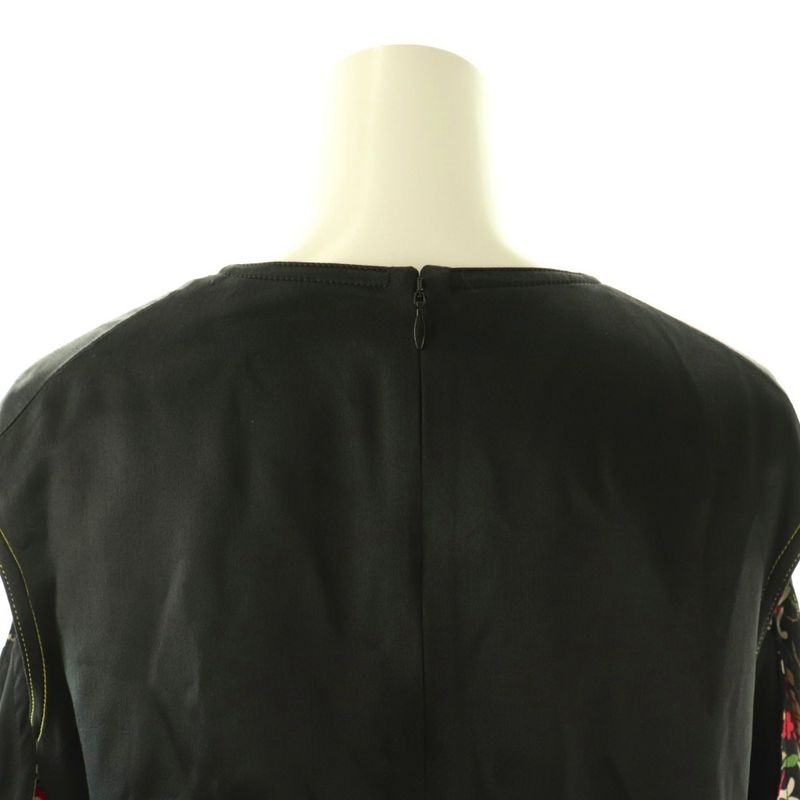 Celine Phoebe Philo Era Blouse Shirt Acetate Long Sleeve Silk Switch 36 Black SS