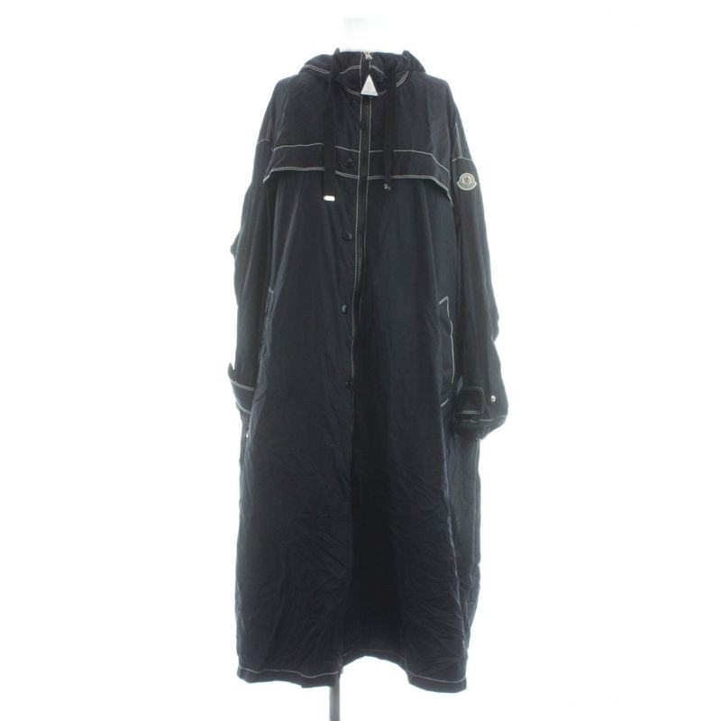 Moncler Dacca Down Coat Hood Long Nylon 1 Navy MW