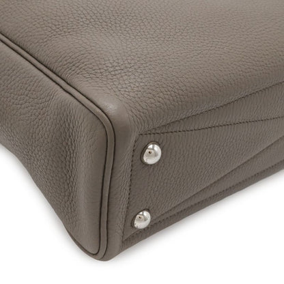Hermes Victoria 40 Boston Bag Travel Taurillon Clemence Leather Etoupe Grey