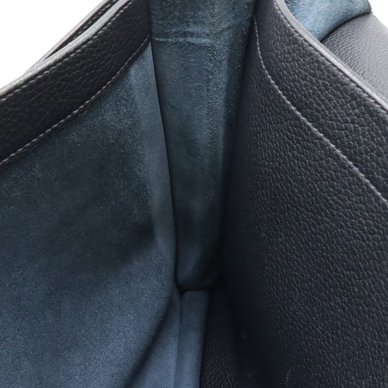 Hermes Sac a Depeches 38 Business Briefcase Document Purse Fjord Leather Navy