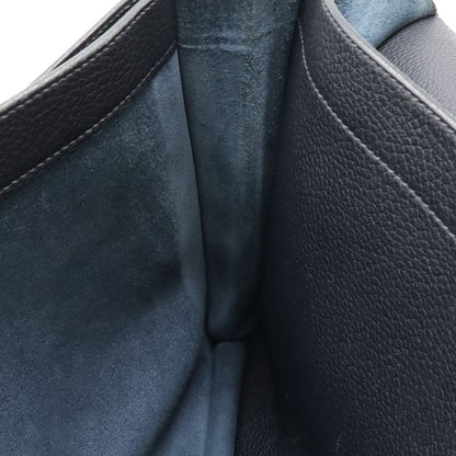 Hermes Sac a Depeches 38 Business Briefcase Document Purse Fjord Leather Navy