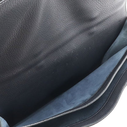 Hermes Sac a Depeches 38 Business Briefcase Document Purse Fjord Leather Navy