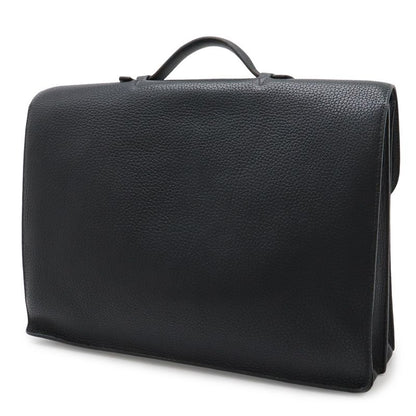 Hermes Sac a Depeches 38 Business Briefcase Document Purse Fjord Leather Navy