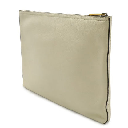 Gucci Print Portfolio Clutch Leather Ivory White Green Red