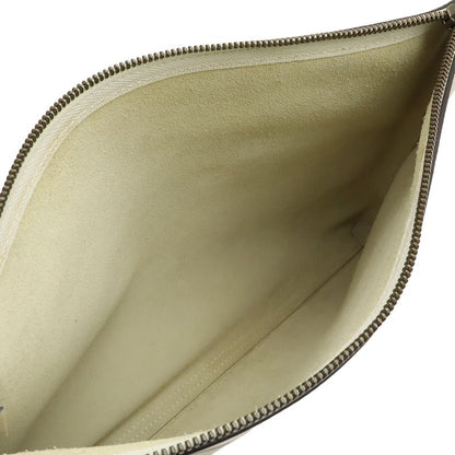 Gucci Print Portfolio Clutch Leather Ivory White Green Red