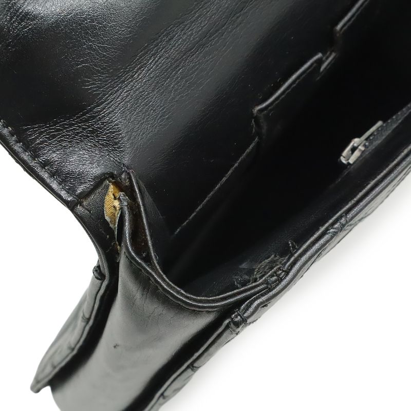 Chanel Bicolor CC Logo Business Briefcase Document Purse Handbag Leather Black