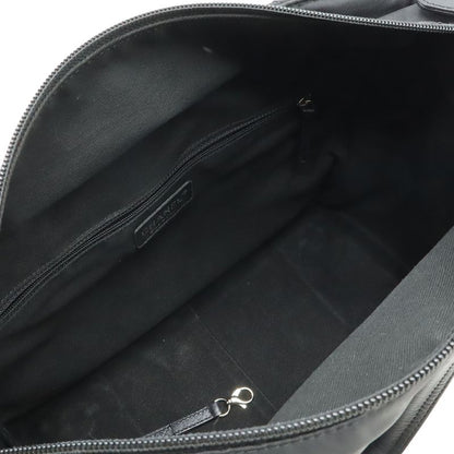 Chanel Paris New York Klein Quilted CC Logo Tote Shoulder Bag Nylon Canvas Black