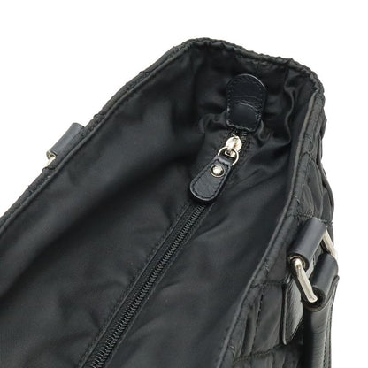 Chanel Paris New York Klein Quilted CC Logo Tote Shoulder Bag Nylon Canvas Black
