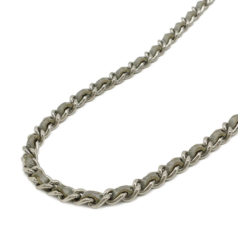 Chanel Quilted CC Logo Chain Bag Shoulder Semi Leather Silver