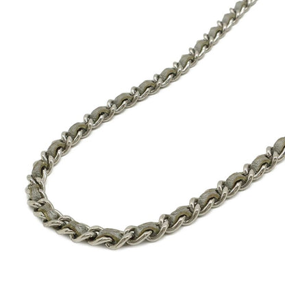 Chanel Quilted CC Logo Chain Bag Shoulder Semi Leather Silver