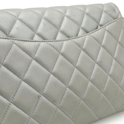 Chanel Quilted CC Logo Chain Bag Shoulder Semi Leather Silver