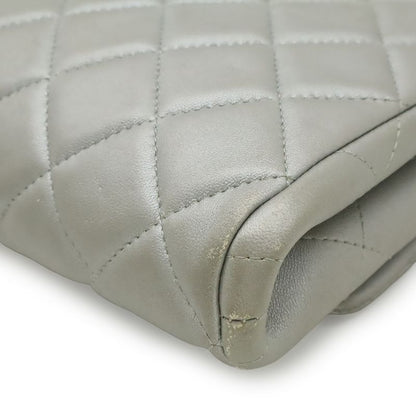 Chanel Quilted CC Logo Chain Bag Shoulder Semi Leather Silver