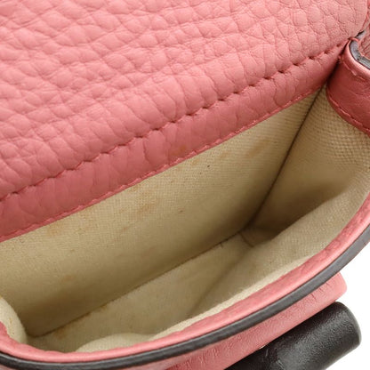 Gucci Bamboo Backpack Shoulder Bag Fringe Tassel Leather Pink Silver