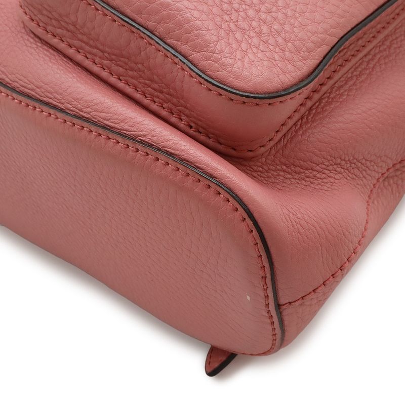 Gucci Bamboo Backpack Shoulder Bag Fringe Tassel Leather Pink Silver