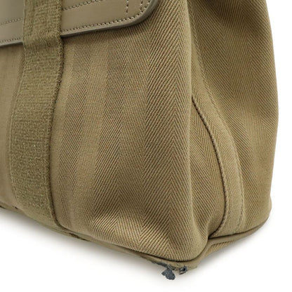 Hermes Valparaiso PM Handbag Toilet Bag Blanc Leather Light Khaki Silver