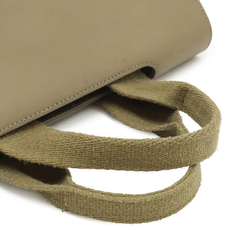 Hermes Valparaiso PM Handbag Toilet Bag Blanc Leather Light Khaki Silver