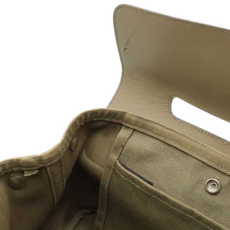 Hermes Valparaiso PM Handbag Toilet Bag Blanc Leather Light Khaki Silver