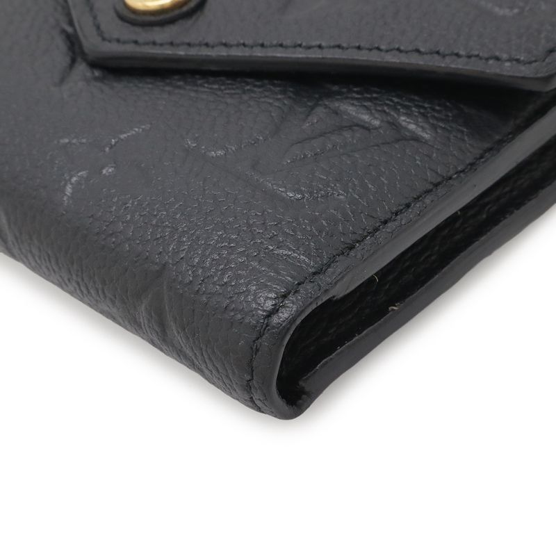Louis Vuitton Monogram Empreinte Portefeuille Victorine Trifold Wallet Noir