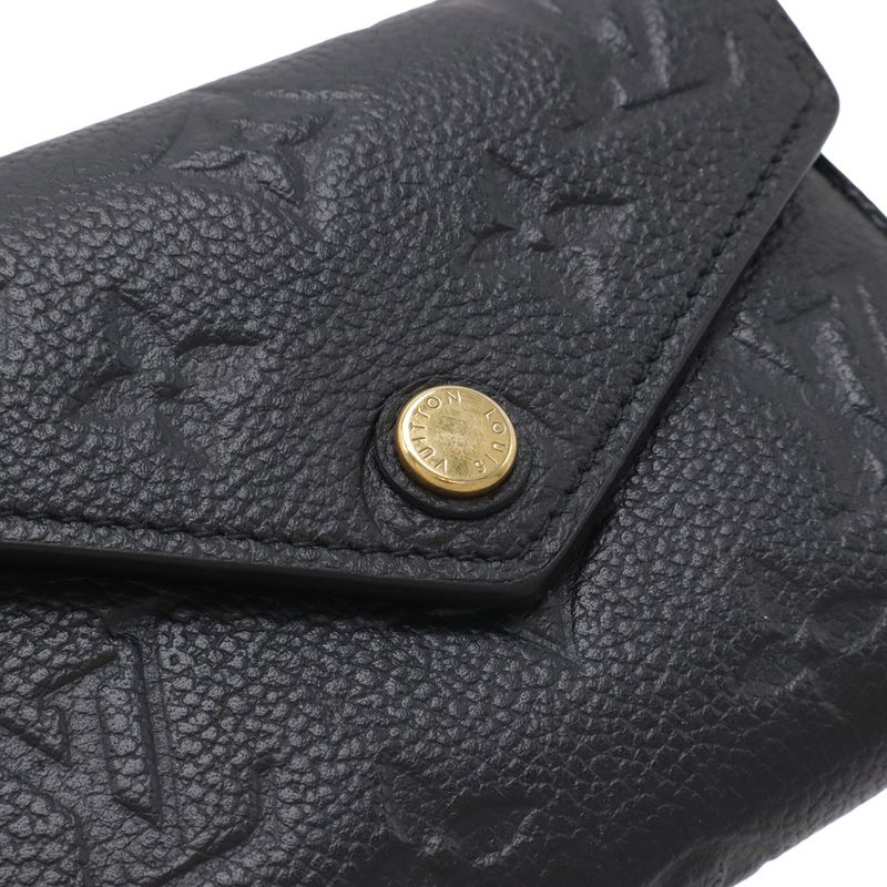 Louis Vuitton Monogram Empreinte Portefeuille Victorine Trifold Wallet Noir