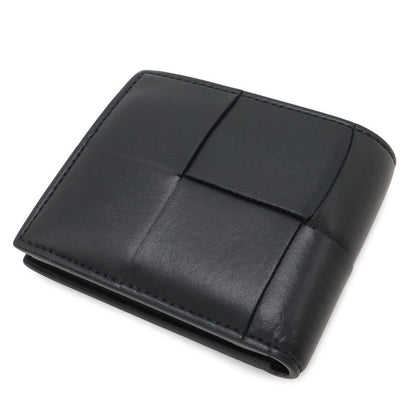 Bottega Veneta Maxi Intrecciato Cassette Bifold Wallet Leather Black
