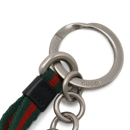 Gucci GG Supreme Kingsnake Coin Purse Card Holder Neck Strap Leather Beige Red