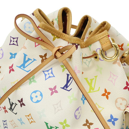 Louis Vuitton Monogram Multicolor Petit Noe Shoulder Bag Drawstring Blanc White
