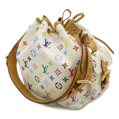 Louis Vuitton Monogram Multicolor Petit Noe Shoulder Bag Drawstring Blanc White