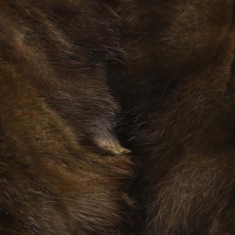 Loewe Fur Tote Leather Dark Brown Black