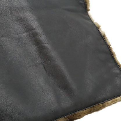 Loewe Fur Tote Leather Dark Brown Black