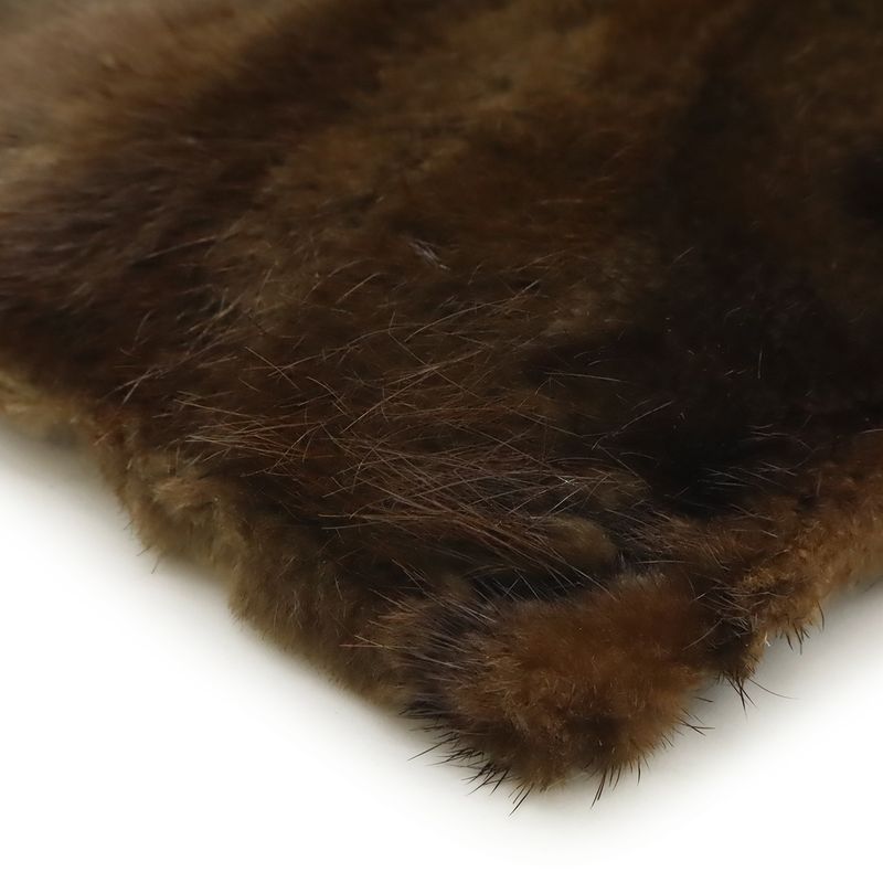 Loewe Fur Tote Leather Dark Brown Black