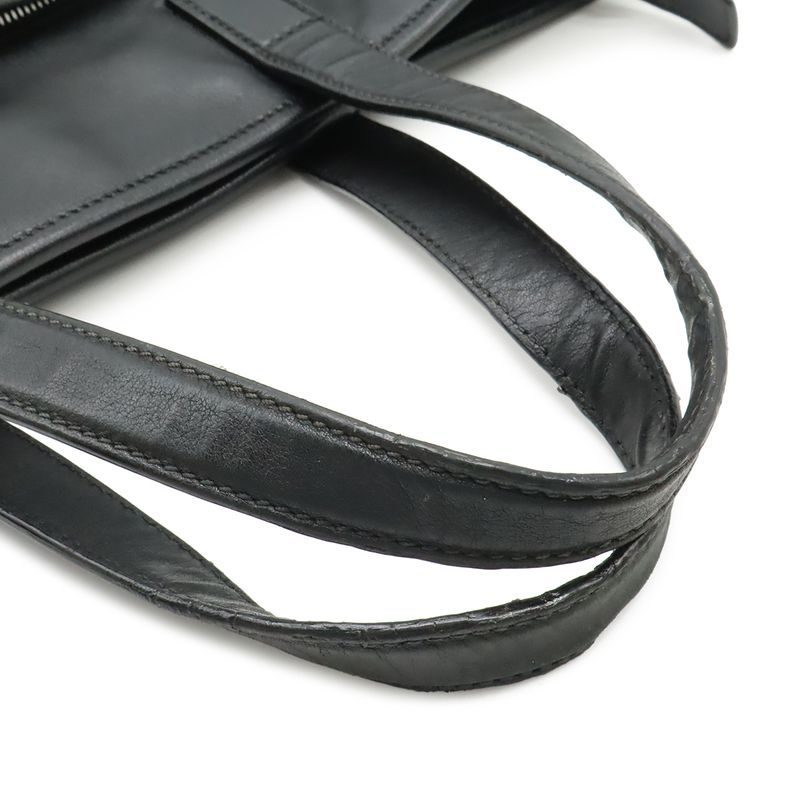 Prada Tote 2-Way Shoulder Bag Crossbody Leather Nero Black Silver