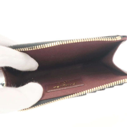 Chanel Quilted Shiny Grained Caviar Classic Zip Fragment Card Case Black