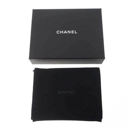 Chanel Quilted Shiny Grained Caviar Classic Zip Fragment Card Case Black