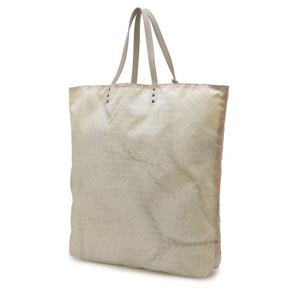 Bottega Veneta Intreccio Illusion Tote Large Shoulder Bag Nylon Cream with Charm
