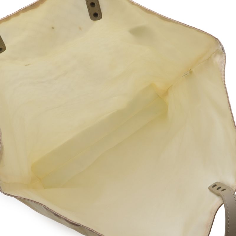 Bottega Veneta Intreccio Illusion Tote Large Shoulder Bag Nylon Cream with Charm