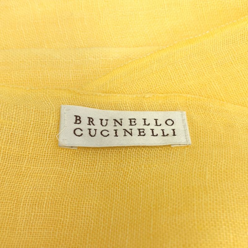 Brunello Cucinelli Large Shawl Yellow Scarf